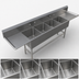 Thumbnail image #3 for John Boos Pro-Bowl 4-Compartment Stainless Steel Sink with Left and Right Drainboards, 18
