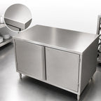 Thumbnail image #3 for BK Resources CST-3060HL 60 x 30 Inch 304 Stainless Steel Single-Sided Cabinet Base Chef Table with Hinged Doors and Lock