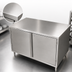 Thumbnail image #3 for BK Resources 60 Inch x 30 Inch 304 Stainless Steel Single-Sided Cabinet Base Chef Table with Hinged Doors and Lock