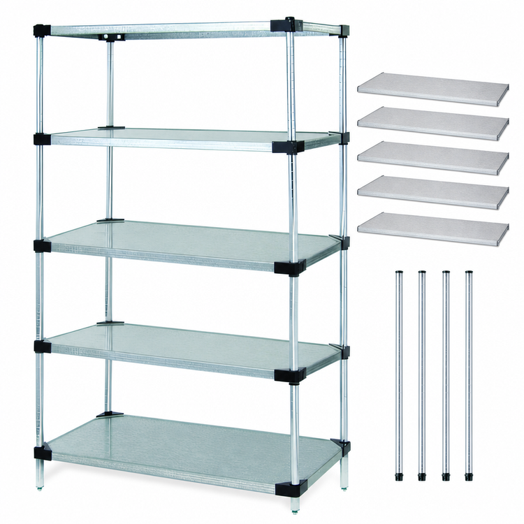 Product image #3 for Quantum 60" W x 18" D x 54" H Solid Shelving Starter Kit with 5 Shelves