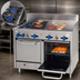Thumbnail image #3 for Comstock-Castle 48-Inch Commercial Gas Range with 2 Open Burners, 24-Inch Griddle, 12-Inch Char-Broiler, and 2 Space-Saver Ovens