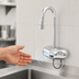 Thumbnail image #3 for Low-Lead Touchless 4-Inch Wall-Mount Gooseneck Electronic Sensor Faucet with Thermostatic Mixing Valve