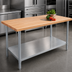 Thumbnail image #3 for John Boos 72-Inch x 24-Inch Wood Top Work Table with Adjustable Undershelf, Northern Hard Rock Maple, Galvanized Base