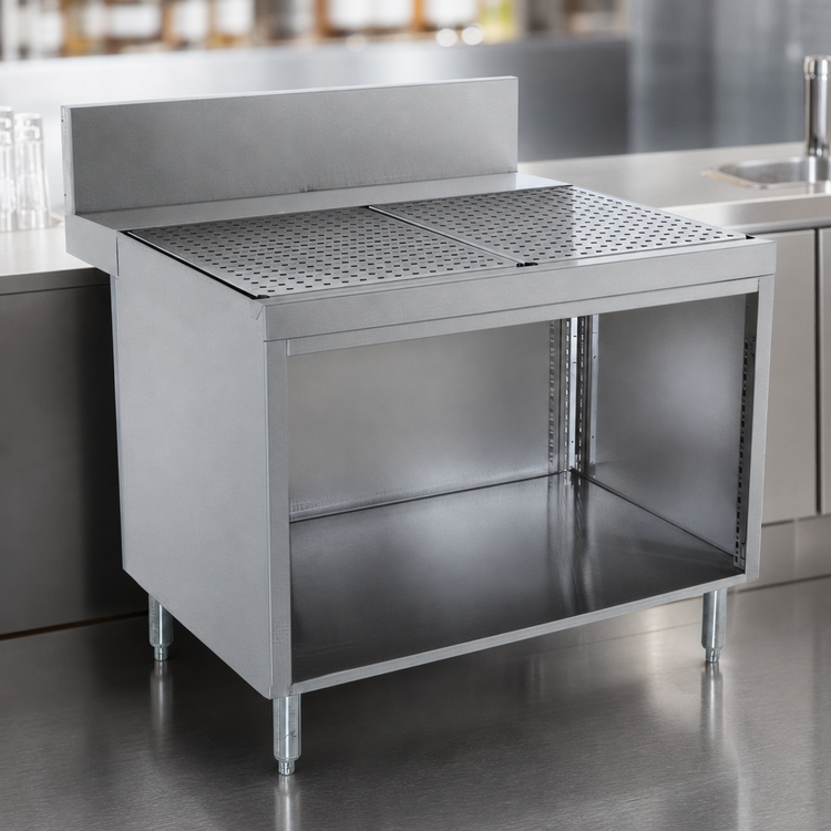 Product image #3 for Advance Tabco Prestige Supreme Underbar Stainless Steel Drainboard Cabinet, 18W x 30D x 36H