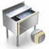 Thumbnail image #3 for Underbar Insulated Ice Bin with 2-Piece Sliding Lid, 304 Stainless Steel, 8 x 18-1/2 x 30 Inches