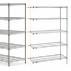 Thumbnail image #3 for Metro Super Erecta 5AN357C 48"W x 18"D x 74"H Add-On Wire Shelving Unit, 5 Shelves, Chrome-Plated Finish