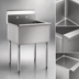Thumbnail image #3 for Eagle Group One-Compartment Utility Sink, 24 x 24 x 13-3/8-Inch Bowl, 16-Gauge 304 Stainless Steel, No Drainboards