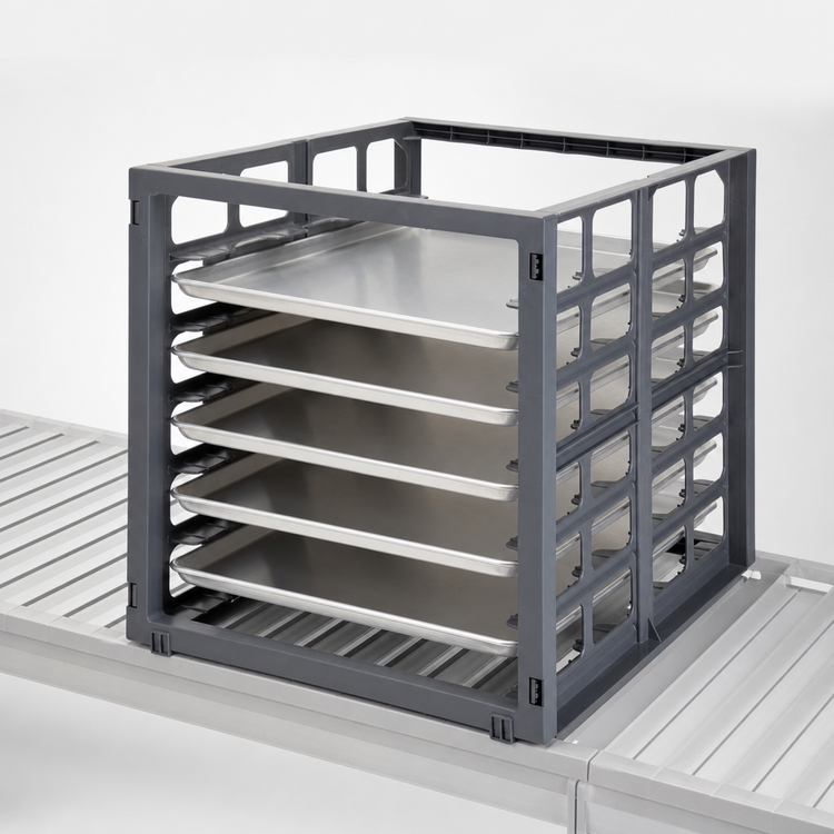 Product image #4 for Cambro Ultimate Single Shelf Sheet Pan Rack for 24-Inch Deep Camshelving, 6 Full-Size / 12 Half-Size Pan Capacity