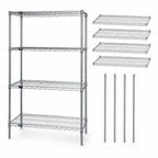 Thumbnail image #3 for Quantum WR86-1824S Stationary Wire Shelving Starter Kit, 24"W x 18"D x 86"H, 4 Shelves, 304 Stainless Steel