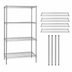Thumbnail image #3 for Quantum 4-Shelf Stationary Wire Shelving Starter Kit, 30 Inch W x 18 Inch D x 74 Inch H, Chrome Plated