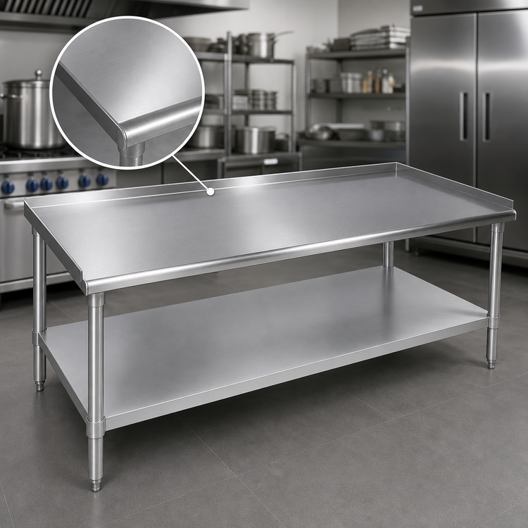 Product image #3 for John Boos Stallion 72-Inch x 30-Inch 18-Gauge Stainless Steel Equipment Stand with Adjustable Undershelf