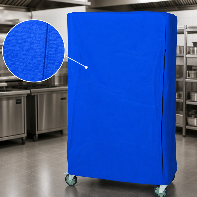 Product image #3 for Quantum 18 x 36 x 63 Inch Blue Nylon Wire Cart Cover with Zipper Flap