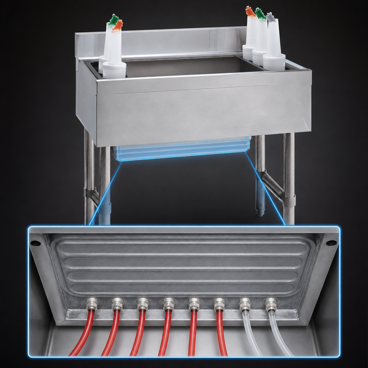 Product image #3 for Advance Tabco Special Value Series 36-Inch Stainless Steel Cocktail Unit with 7-Circuit Cold Plate