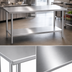 Thumbnail image #3 for Duke Stainless Steel Work Table with Undershelf, 120-Inch x 36-Inch, Flat Top, 36-Inch High