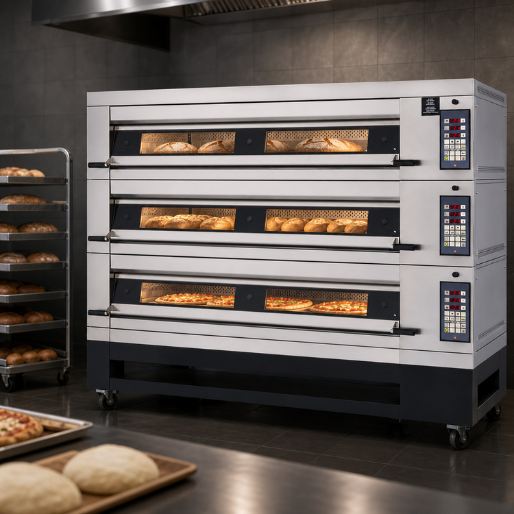 Product image #3 for Artisan Stone Hearth Triple Deck Electric Deck Oven with Programmable Controls and Steam Injection