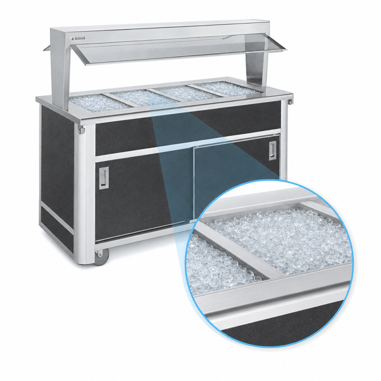 Product image #3 for Atlas Metal BLC-6-BU Mobile Buffet Cold Food Serving Counter with Iced Pan