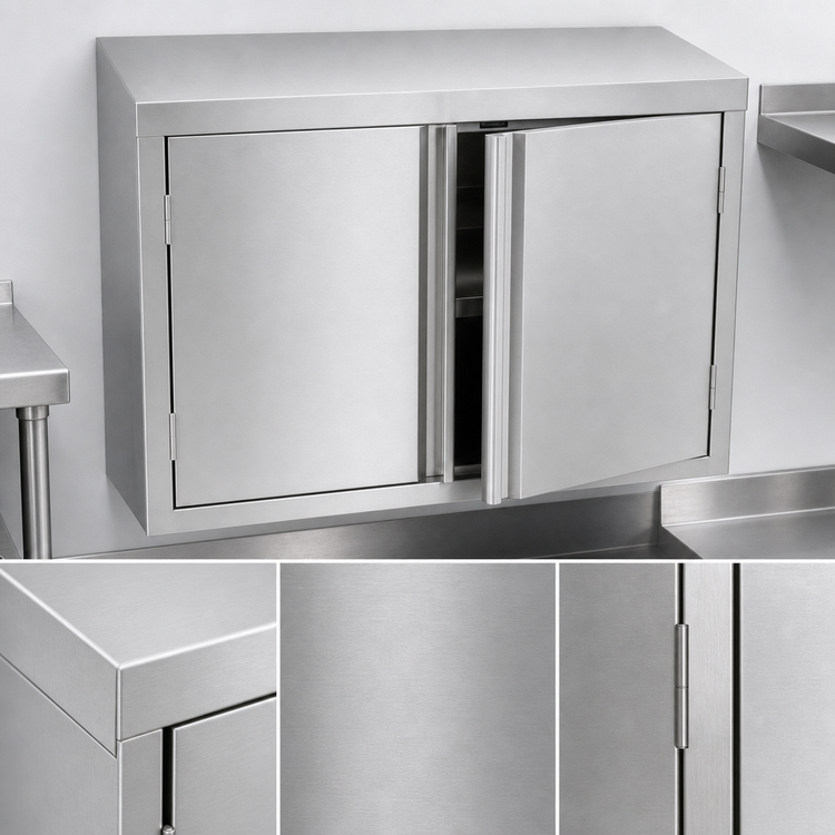 Product image #3 for 48-Inch Stainless Steel Wall Cabinet with Hinged Doors, 15-Inch Deep