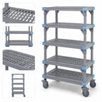 Thumbnail image #3 for Quantum Millenia QPM187262VS-5 5-Shelf Mobile Gray Polymer Shelving Unit, 72 W x 18 D x 62 H