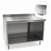Thumbnail image #3 for Spec-Master Marine Series Stainless Steel Work Table with Cabinet Base and Open Front, 60 x 30 Inches, 14-Gauge 304 Stainless Steel Top, 4-1/2-Inch Backsplash