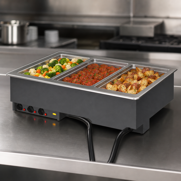 Product image #3 for Vollrath Three-Well Drop-In Electric Hot Food Well, Individual Infinite Controls, 208-240V