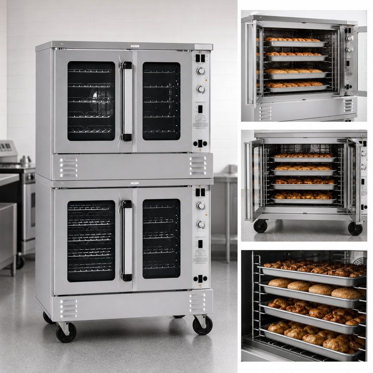 Product image #3 for Southbend Platinum Full-Size Double Deck Gas Convection Oven, Standard Depth, Solid State Controls, Dependent Glass Doors, 50,000 BTU Per Deck