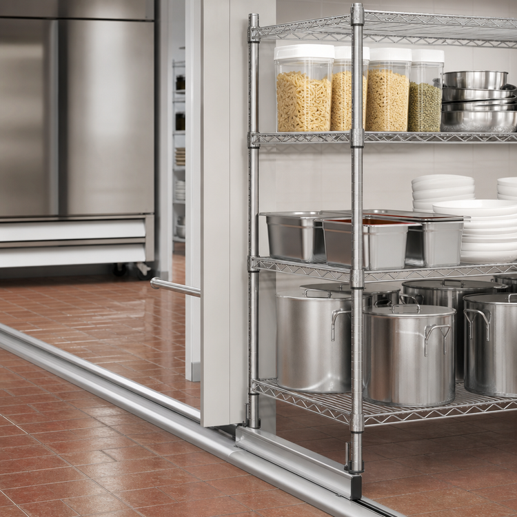Product image #3 for Eagle Floor-Trak Single-Deep Floor Track Kit for Wire Shelving, 20 Ft.