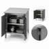 Thumbnail image #3 for Stainless Steel Enclosed Work Table with Cabinet Base and Hinged Doors, 108 x 30 Inch Flat Top