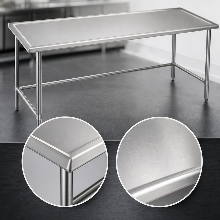 Product image #3 for Eagle Spec-Master Marine Series 60" x 30" Stainless Steel Work Table with Marine Edge Top