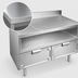 Thumbnail image #3 for La Rosa Refrigeration 42-Inch x 32-Inch Dry-Drawer Utility Stand with Rear Splash and Undershelf