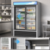 Thumbnail image #3 for Hoshizaki Two-Section Sliding Glass Door Merchandiser Refrigerator, 38.26 Cu. Ft., Bottom-Mount Self-Contained, Silver