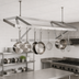 Thumbnail image #3 for Klinger's Trading SC84 Ceiling-Mounted Triple-Bar 304 Stainless Steel Pot Rack, 84W x 22D