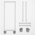 Thumbnail image #4 for Cambro Camshelving Premium Series Mobile Post Kit with Locking Swivel Casters, 18 Inch W x 67-1/4 Inch H, Speckled Gray