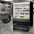 Thumbnail image #3 for Turbo Air TOM-72EB-N 72-Inch Vertical Air Curtain Open Display Merchandiser, Self-Contained Refrigeration, Black, 8 Adjustable Shelves