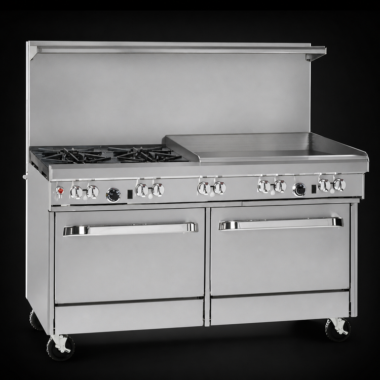 Product image #3 for Southbend Ultimate 60-Inch Gas Restaurant Range with 2 Star/Sauté Burners, 48-Inch Griddle and 2 Convection Ovens