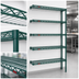 Thumbnail image #3 for Eagle Group Valu-Gard 5-Tier Add-On Wire Shelving Unit, 36 x 21 x 86 Inches, Green Epoxy