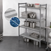 Thumbnail image #3 for Cambro Camshelving Basics Plus 4-Tier Vented Stationary Starter Shelving Unit, 21 x 48 x 64 Inches, Brushed Graphite