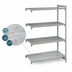 Thumbnail image #4 for Camshelving Premium 24 x 24 x 64 Inch 4-Tier Add-On Polymer Shelving Unit, Vented and Solid Shelf Plates, Speckled Gray