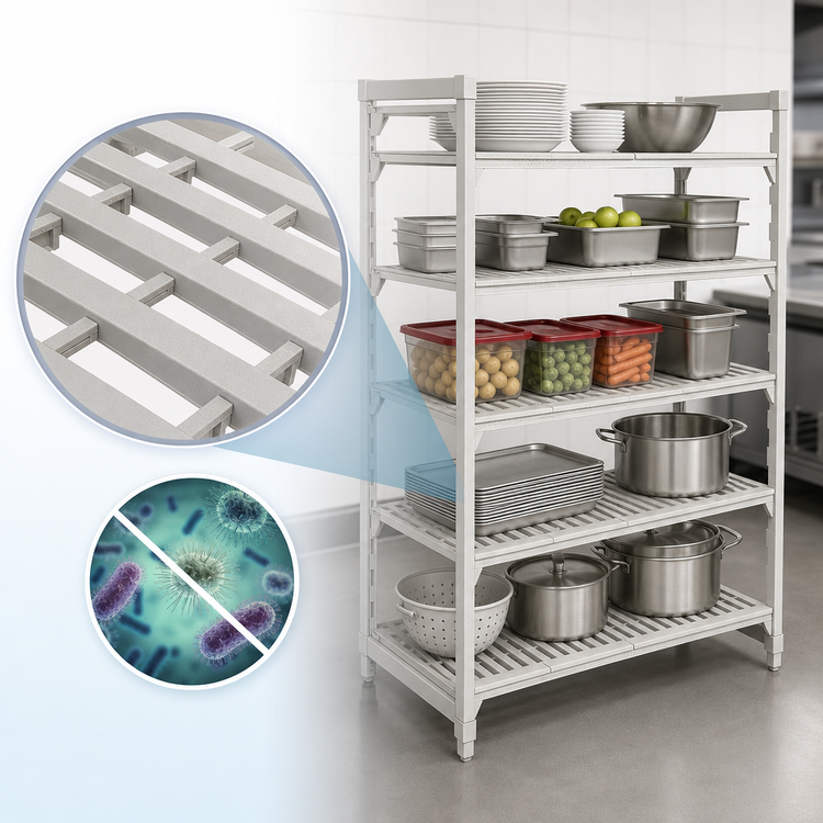 Product image #4 for Cambro Camshelving Premium 5-Shelf Vented Stationary Starter Polymer Shelving Unit, 54 x 18 x 84 Inches