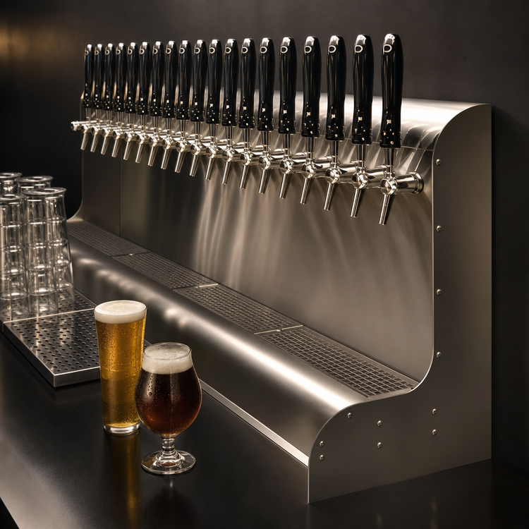 Product image #3 for Perlick 19-Faucet Modular Wall-Mount Glycol-Cooled Draft Beer Dispensing Tower