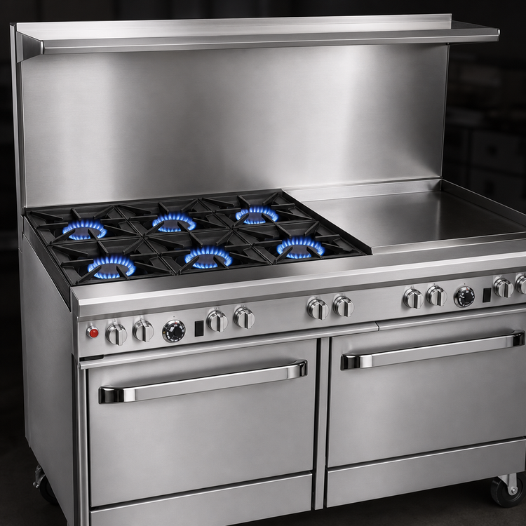 Product image #3 for Southbend Ultimate 60-Inch Gas Combination Restaurant Range with 6 Star/Sauté Burners and 24-Inch Griddle