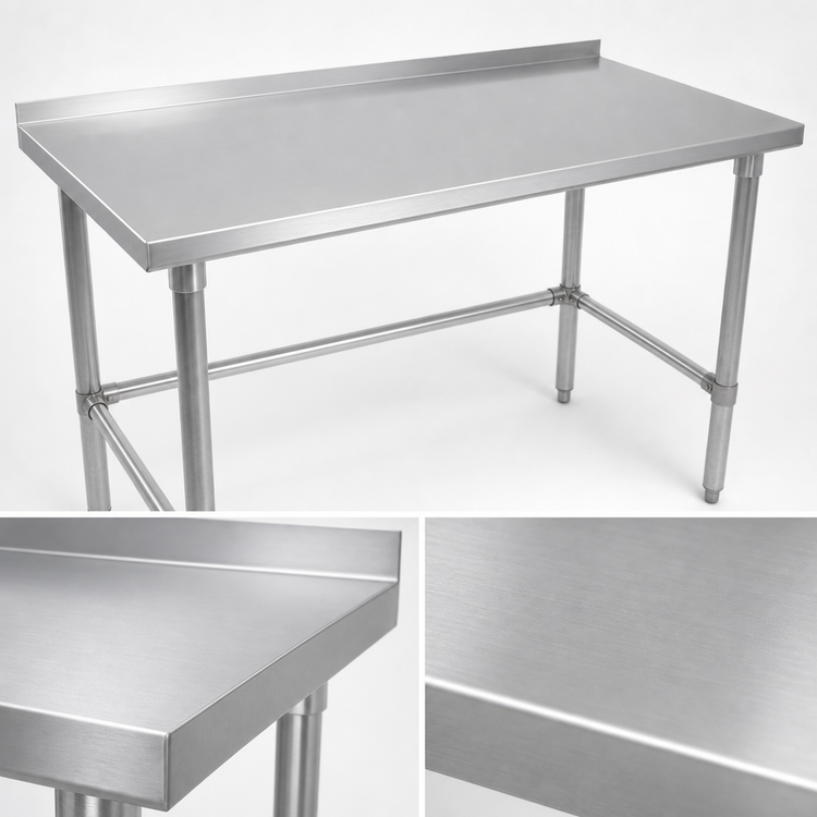 Product image #3 for John Boos Stallion 30 x 24 Inch Corner Stainless Steel Work Table with 1-1/2 Inch Rear Up-Turn