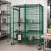 Thumbnail image #3 for Quantum Stationary Wire Security Cage with Doors and Panel Set, 60W x 24D x 63H, Green Epoxy