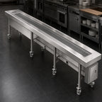 Thumbnail image #3 for Dinex DXIESSB10 10-Foot Variable-Speed Lexan Slat Belt Tray Make-Up Conveyor