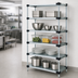 Thumbnail image #3 for Quantum 24 x 24 x 63 Inch Solid Shelving Starter Kit, Stationary, Galvanized Steel with Chrome Posts
