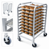 Thumbnail image #4 for New Star Foodservice 10-Tier Aluminum Open-Sided Bun Pan Rack with 2 Brake Wheels