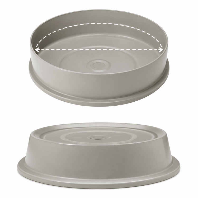 Product image #4 for Cambro Versa Camcover Round Fiberglass Plate Cover, 9-13/16 Inch Inside Diameter, Granite Gray, No Vent Hole
