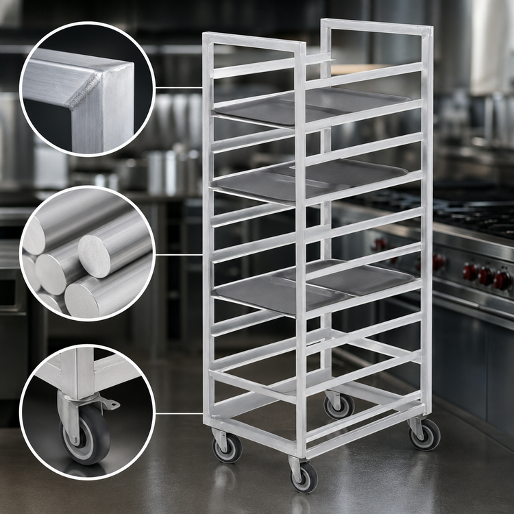 Product image #3 for Channel Standard Series Aluminum Cafeteria Tray Rack, Single Section, End Load, 20-Tray Capacity, 21 x 30 x 70 Inches