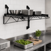 Thumbnail image #3 for Quantum Cantilever Single Shelf Wall-Mount Wire Shelving Unit, 24 x 18 Inch, Black Epoxy Antimicrobial Finish