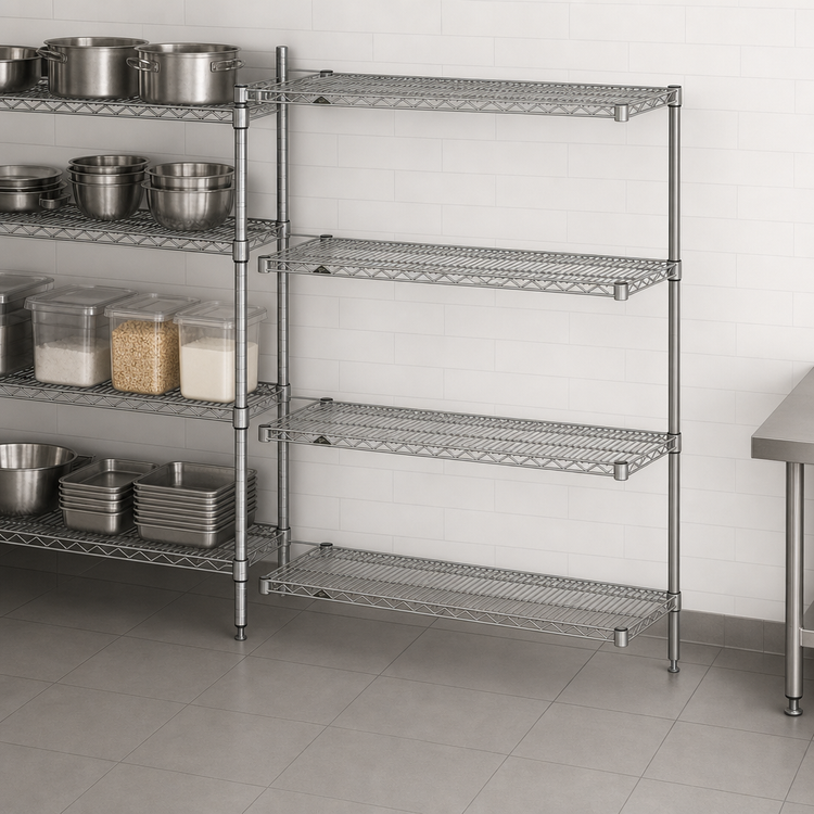 Product image #3 for Metro Super Erecta Chrome Plated Add-On Wire Shelving Unit, 24 x 18 x 63 Inches, 4 Shelves