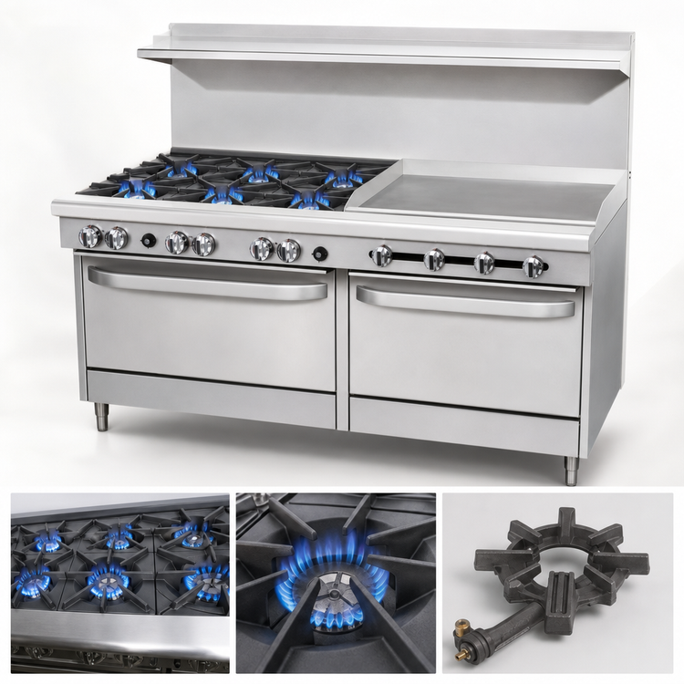 Product image #3 for Southbend S-Series 60-Inch Gas Restaurant Range with 6 Open Burners, 24-Inch Thermostatic Griddle, Convection Oven and Standard Oven